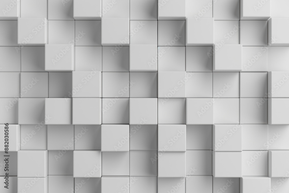 Modern abstract background featuring a pattern of white cubes arranged in a geometric grid creating a dynamic visual effect and depth. Modern abstract background featuring a pattern of white cubes arranged in a geometric grid creating a dynamic visual effect and depth.