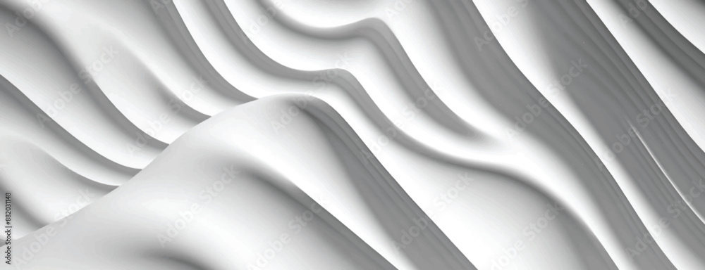 Obraz premium Wavy volumetric abstract monochrome pattern. Vector illustration 