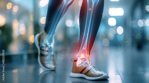 Ankle Injury Illustration: X-ray View of an Injured Ankle