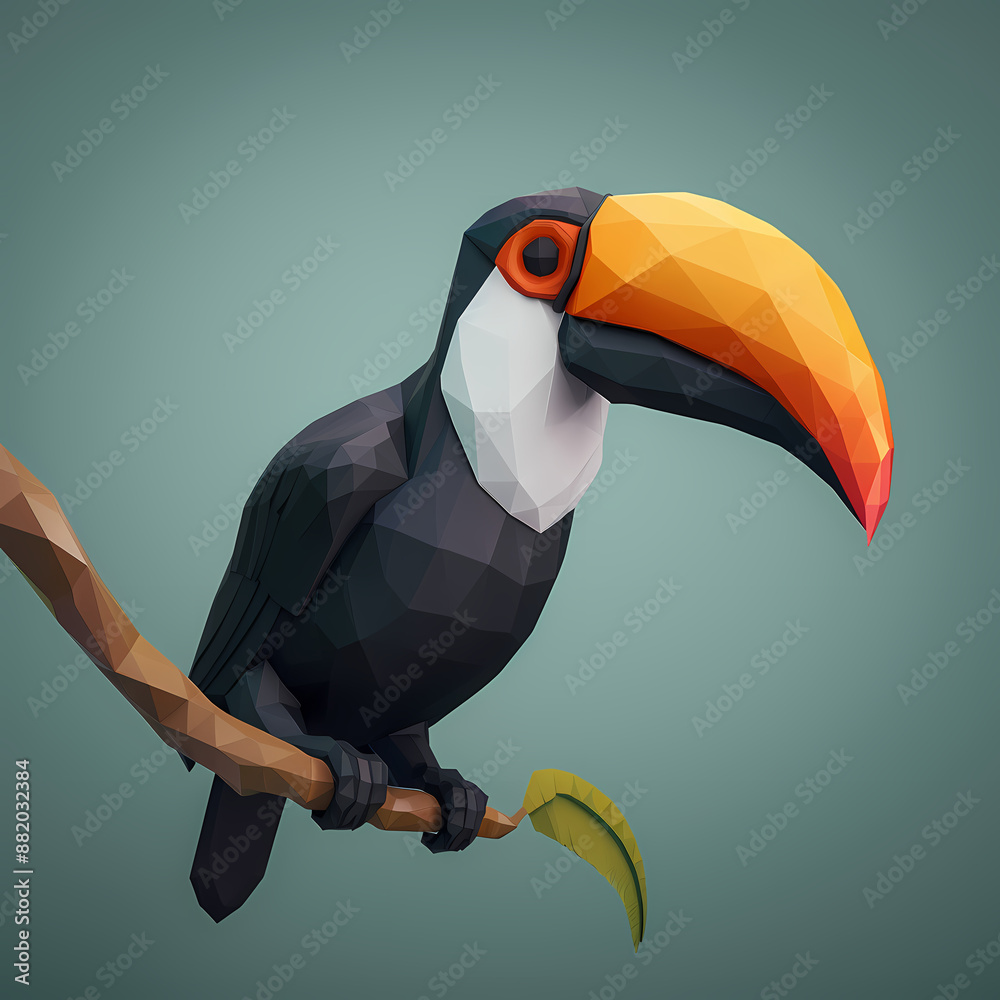 Fototapeta premium 3D toucan vector image,very artistic fashion