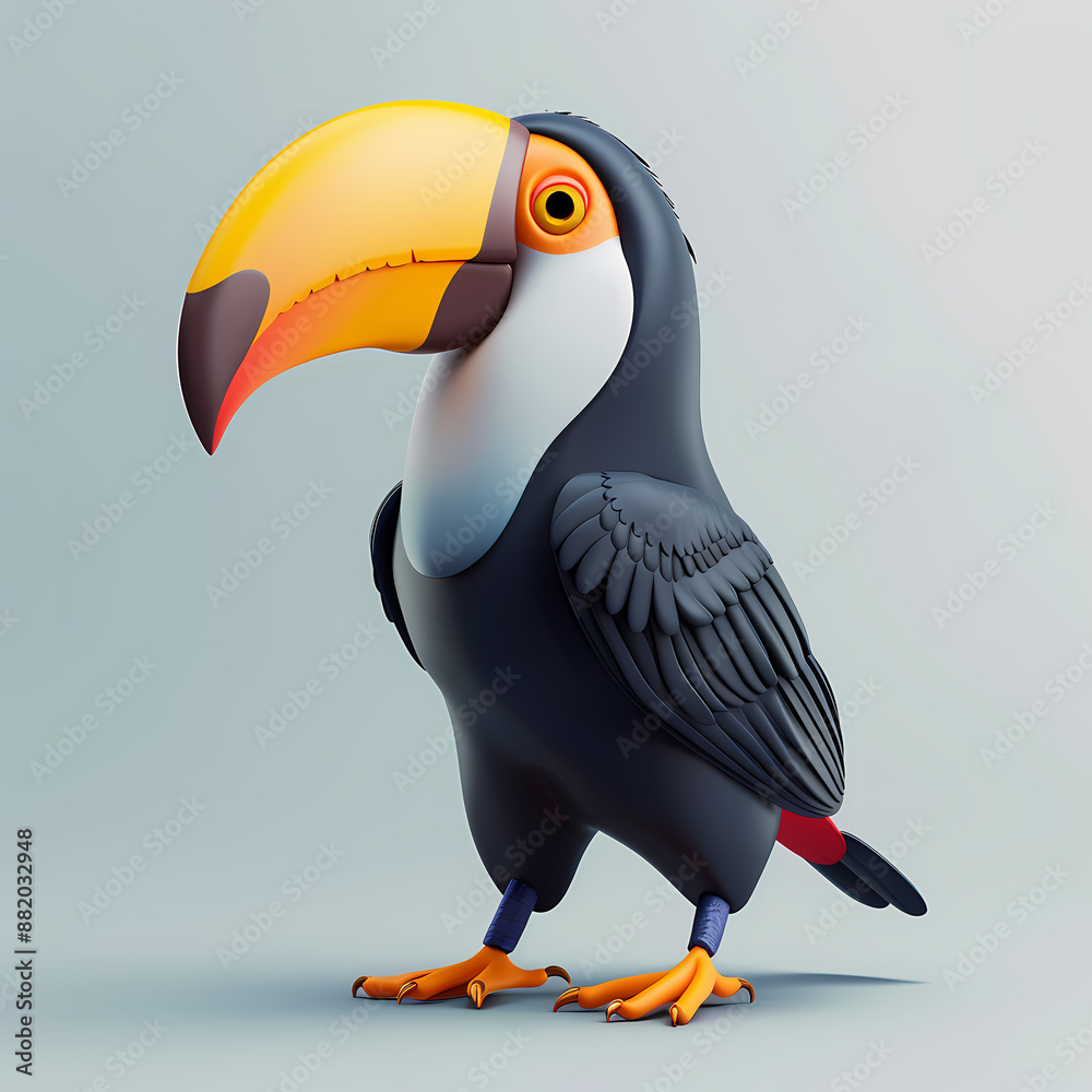 Obraz premium 3D toucan vector image,very artistic fashion