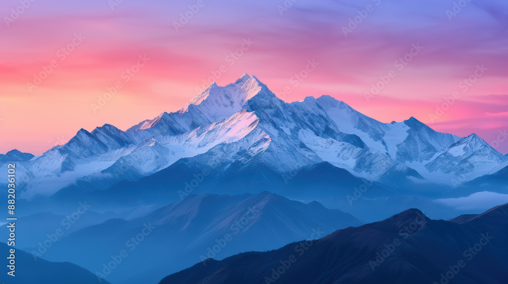 Stunning snow-capped mountain peaks illuminated by a vibrant sunset, creating a breathtaking natural landscape with colorful skies and serene ambiance. Stunning snow-capped mountain peaks illuminated by a vibrant sunset, creating a breathtaking natural landscape with colorful skies and serene ambiance.