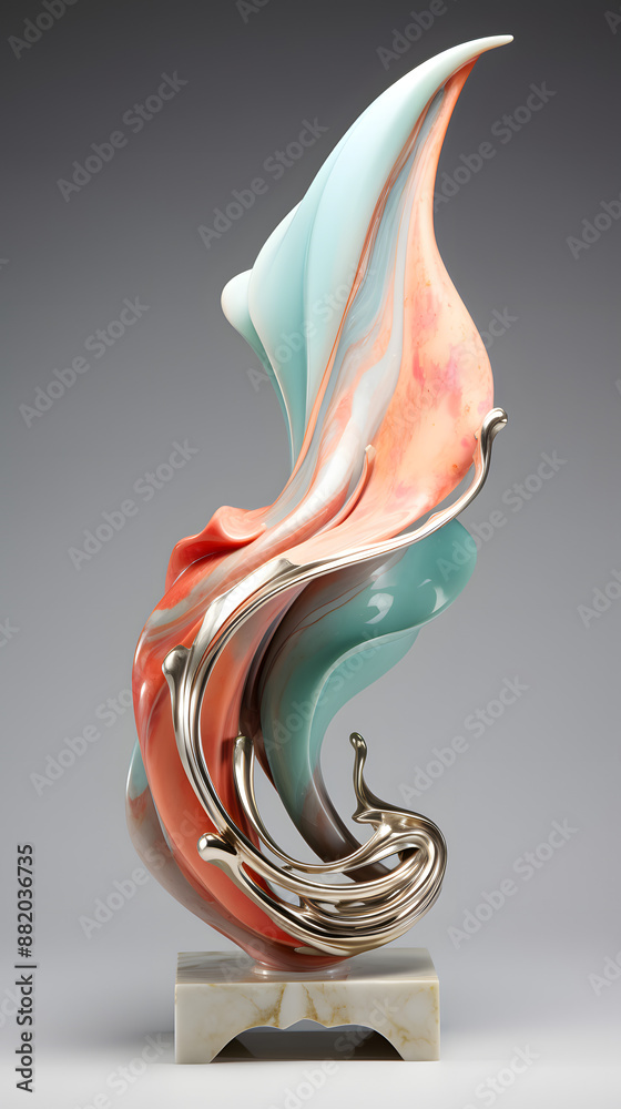 Obraz premium Digital pink green marble fluid abstract poster mobile phone background