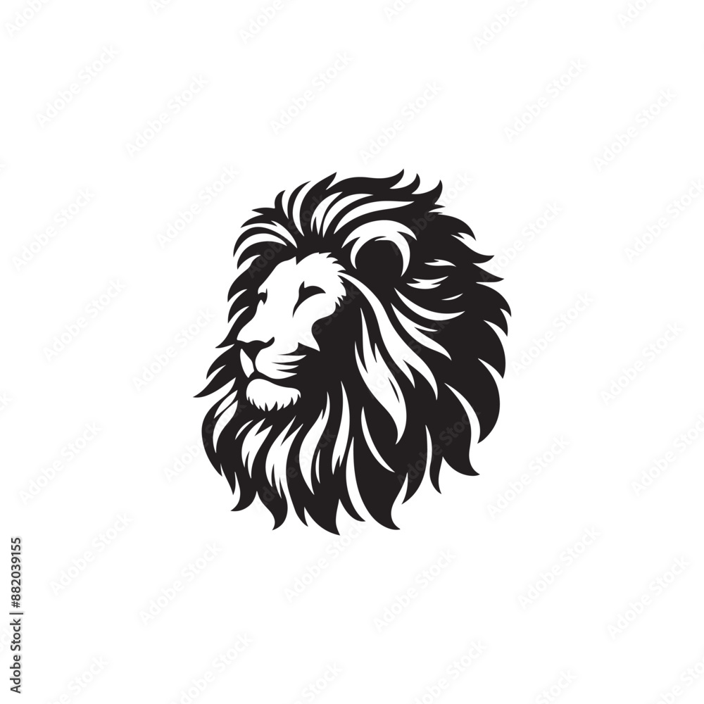 Obraz premium lion head silhouette vector