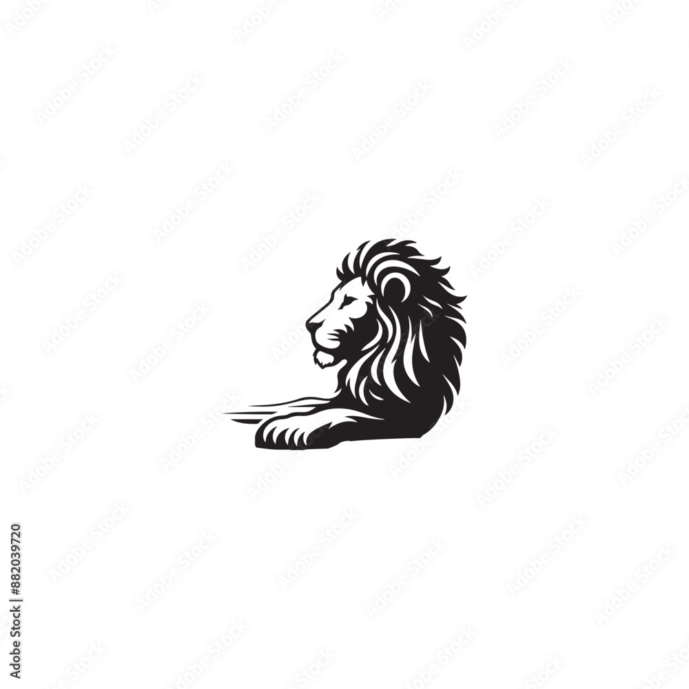 Fototapeta premium lion head silhouette vector