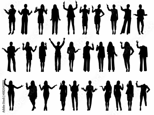 Set of businesspeople silhouettes.