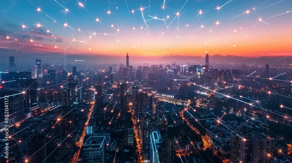 Fototapeta premium Developing a concept for digital transformation in smart cities of the future