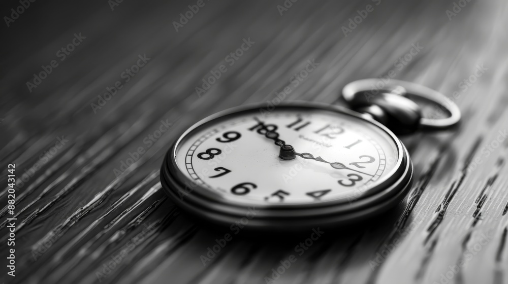 Antique Pocket Watch on Wooden Surface Antique Pocket Watch on Wooden Surface