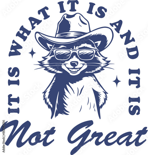 It Is What It Is And It Is Not Great Design for Shirt, Funny Meme Raccoon, Western Raccoon, Trash Panda, Animal Saying
