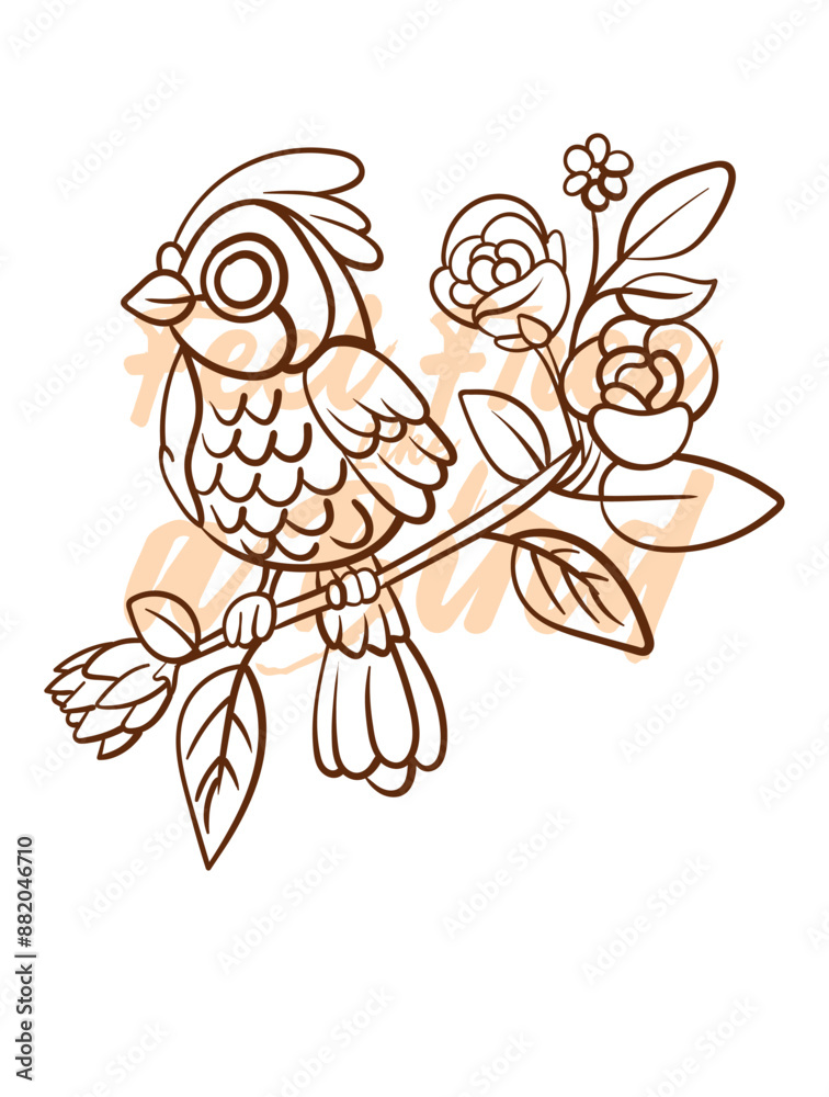 Naklejka premium little bird vector with text feel free as a bird in transparent background