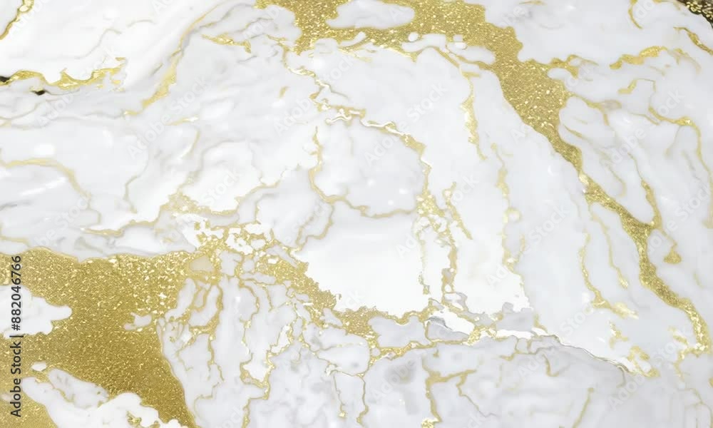 A gold and white marble wall with a gold and white swirl pattern