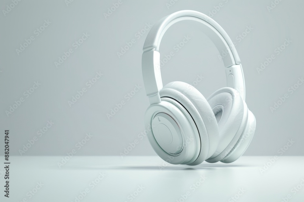 White 3D render of gaming headphones for streaming and cloud gaming White 3D render of gaming headphones for streaming and cloud gaming