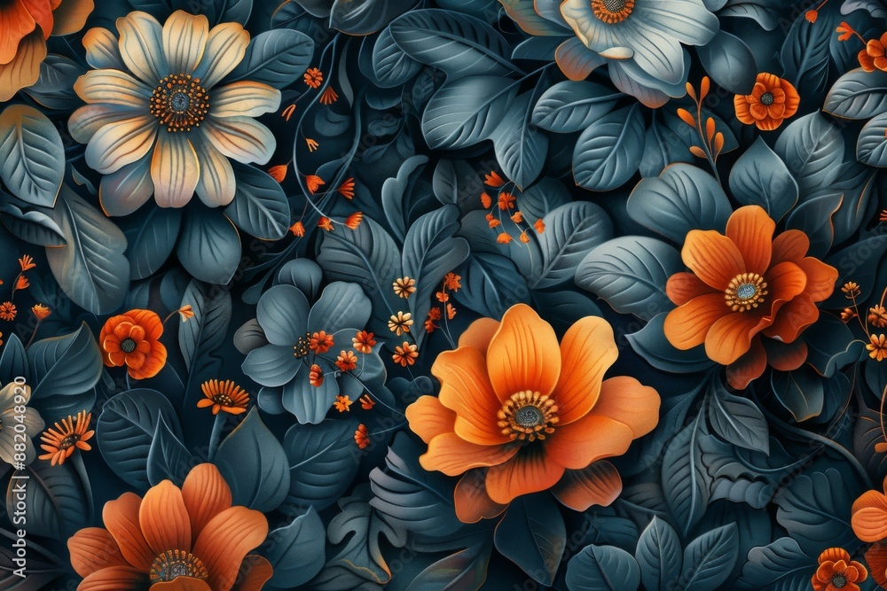 Fototapeta premium A Lush Garden of Vibrant Blooms
