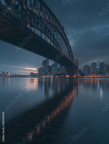 conic bridge at dusk