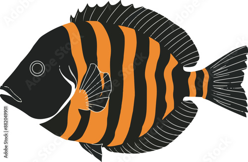 Art & Illustration. vector art of Sea fish. ai generated.
