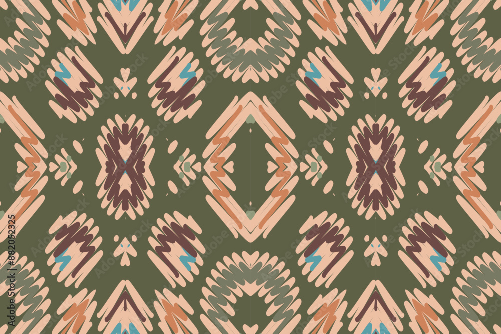 Ikat ethnic seamless pattern design. Abstract geometric Aztec fabric carpet mandala ornaments textile decorations wallpaper. Tribal boho native. Ikat ethnic seamless pattern design. Abstract geometric Aztec fabric carpet mandala ornaments textile decorations wallpaper. Tribal boho native.