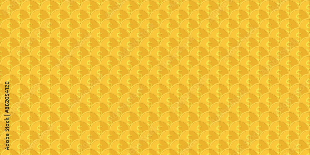 Dollar coins seamless pattern. Vector illustration. Dollar coins seamless pattern. Vector illustration.