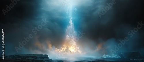 Wallpaper Mural Startup business concept with digital glowing blue rocket on dark background. Torontodigital.ca