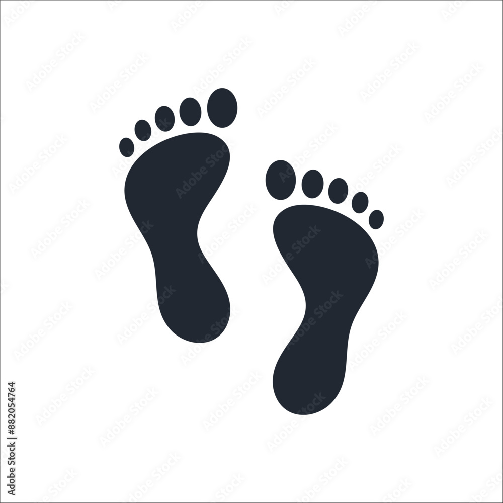 Human leg footprint icon isolated on white background vector illustration. Human leg footprint icon isolated on white background vector illustration.