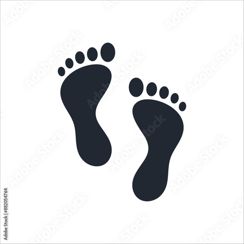 Human leg footprint icon isolated on white background vector illustration.