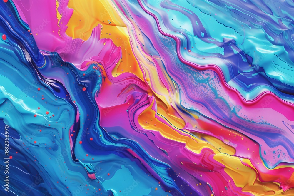 Fototapeta premium Modern abstract background wallpaper. Oil paint mixtures. Hand painted canvas wall decor. 3D texture. Art object. Colorful abstract wallpaper.