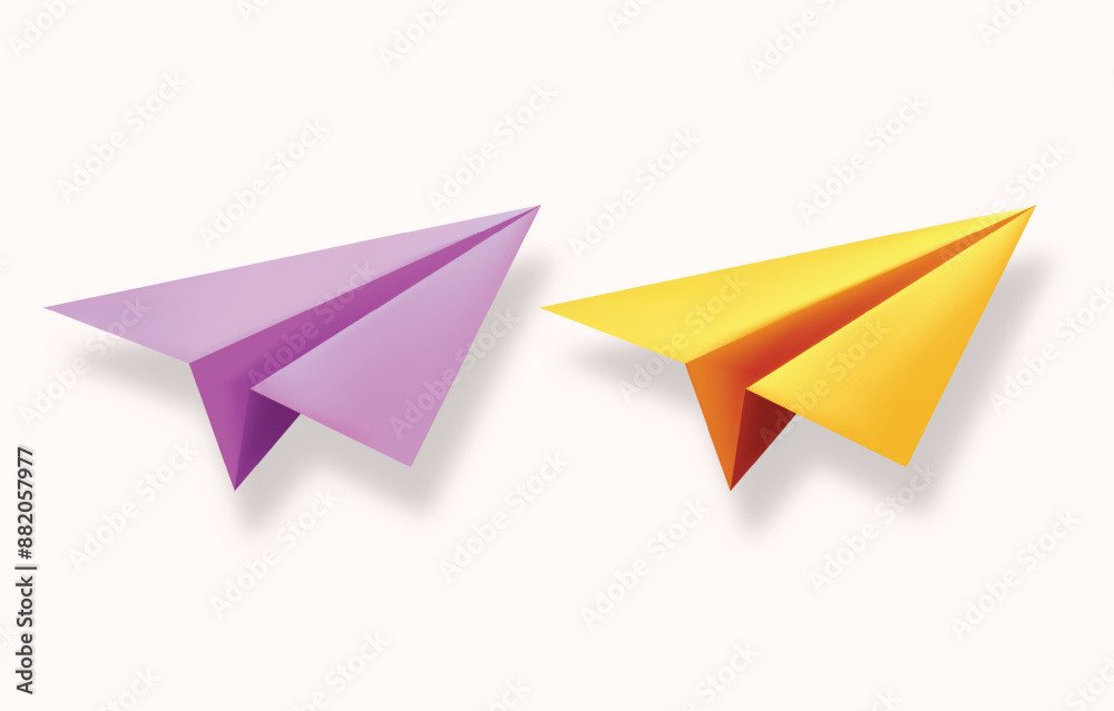 Paper airplanes isolated on white background. Back to school background Paper airplanes isolated on white background. Back to school background