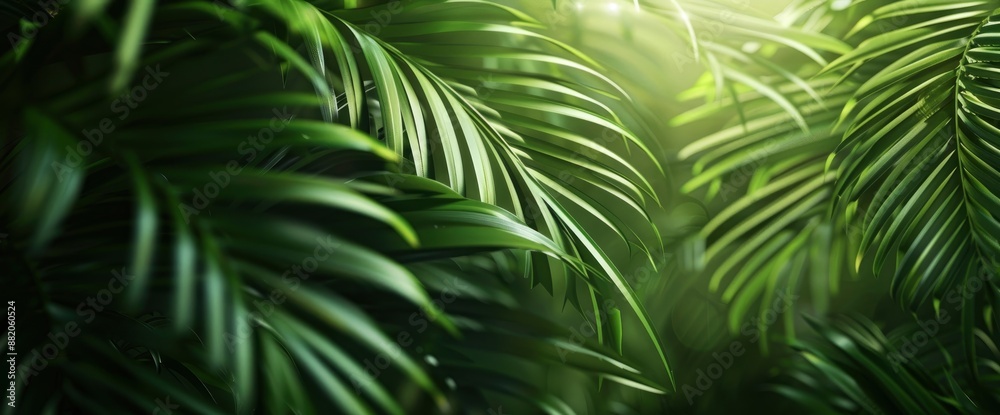 Tropical palm leaf texture, creating a lush background Tropical palm leaf texture, creating a lush background