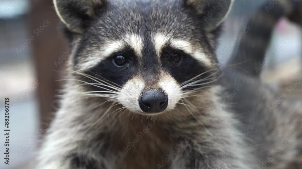 Raccoon. Animal raccoon looking close up. High quality FullHD footage Raccoon. Animal raccoon looking close up. High quality FullHD footage