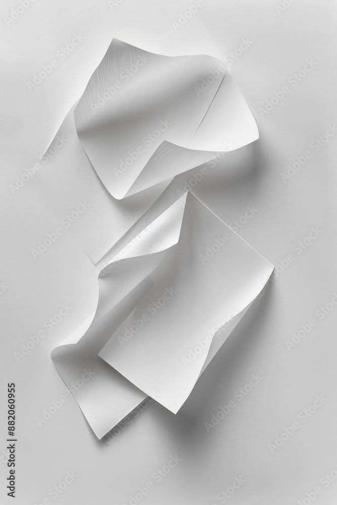 A stack of crumpled paper on a white background, great for use in illustrations or as a texture A stack of crumpled paper on a white background, great for use in illustrations or as a texture