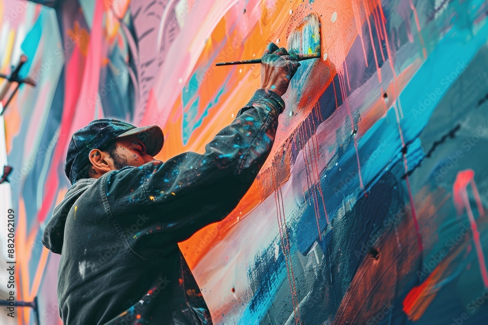 Fototapeta premium artwork created by AI neural network technology, innovative digital art