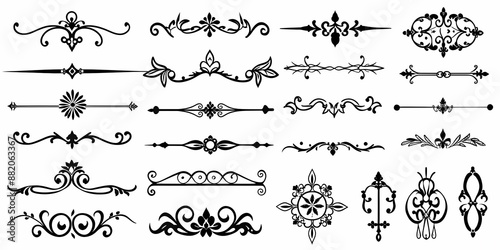 Wallpaper Mural Beautiful floral element collection with various botanical designs Torontodigital.ca