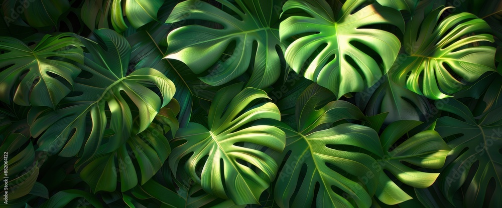 Tropical shadow leaves background, creating an artistic overlay Tropical shadow leaves background, creating an artistic overlay