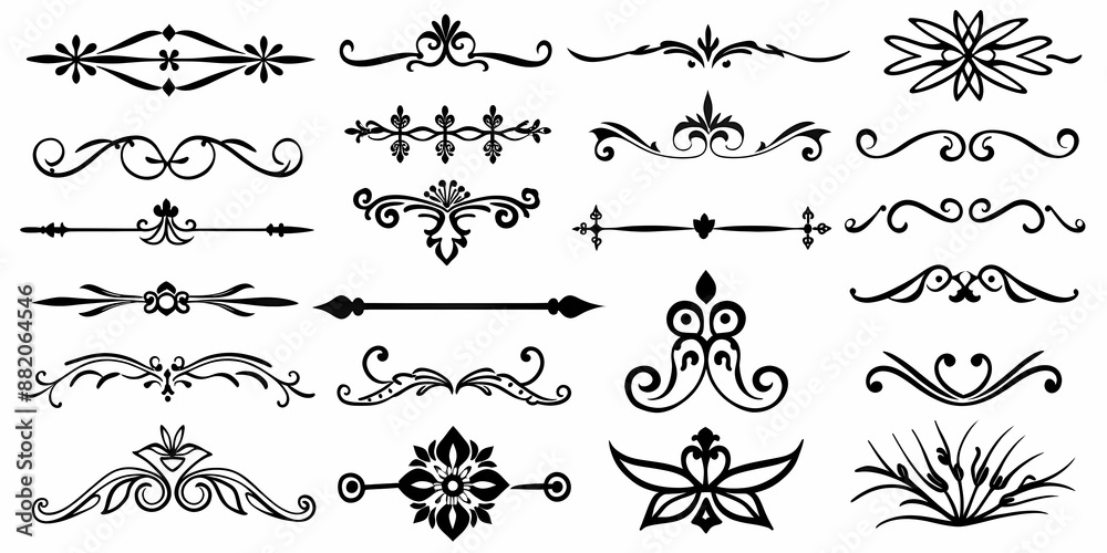 Beautiful floral element collection with various botanical designs Beautiful floral element collection with various botanical designs
