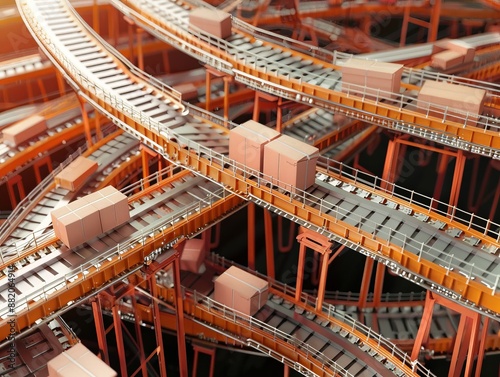 Logistic hub, parcels movin...