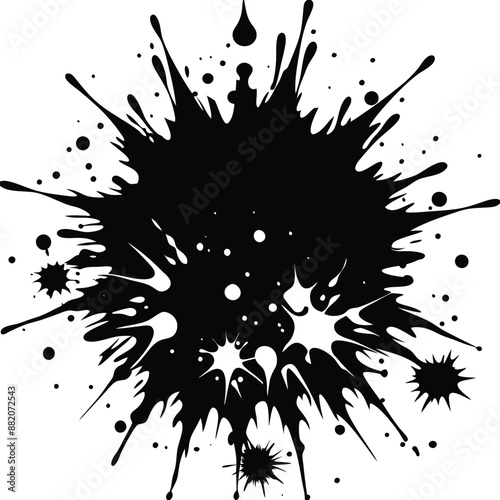 silhouette Blood splatters on white background