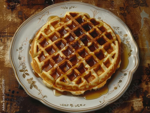 Stack of Golden Brown Waffles