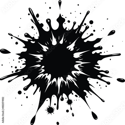 silhouette Blood splatters on white background
