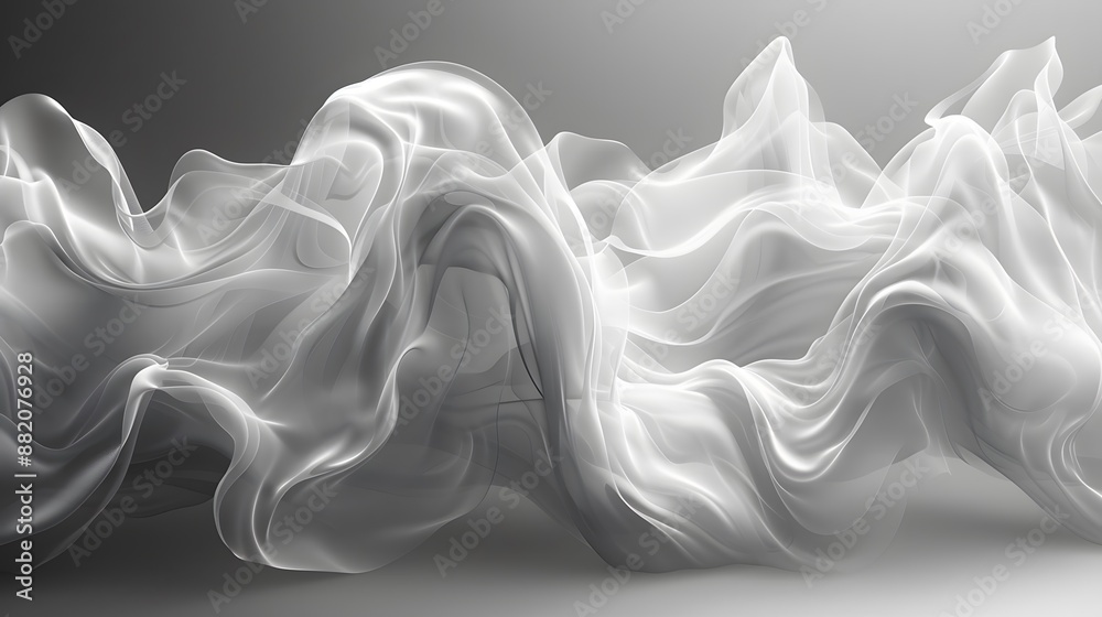 A long white fabric with a wavy pattern