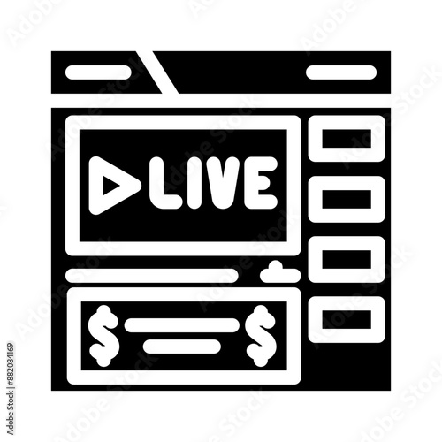 webinar monetization glyph icon vector. webinar monetization sign. isolated symbol illustration