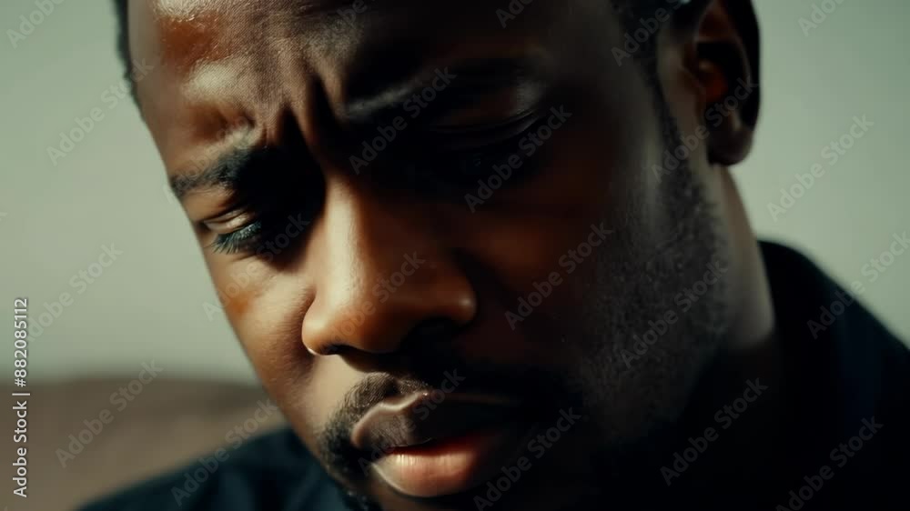 Contemplative Mood - Close-up of Man's Face Contemplative Mood - Close-up of Man's Face