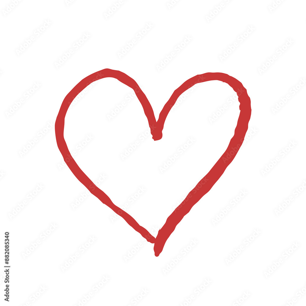 Hand drawn red heart symbol. Isolated heart. Hand drawn red heart symbol. Isolated heart.