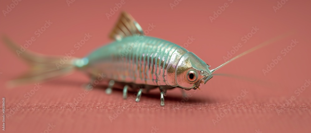 Silverfish with shiny metallic body, small and quick insect, detailed illustration Silverfish with shiny metallic body, small and quick insect, detailed illustration