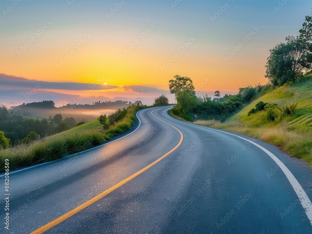 empty road, sunrise, fresh start, journey, renewal empty road, sunrise, fresh start, journey, renewal