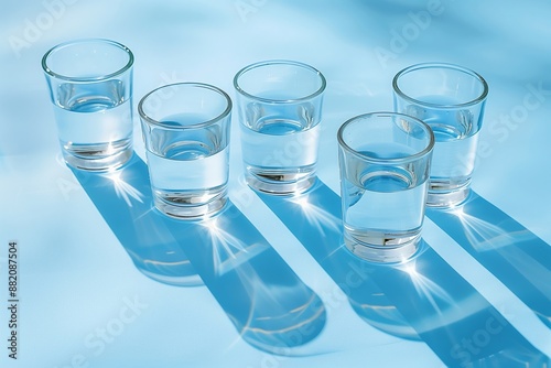 Artistic Reflections: Artful Glasses of Water photo