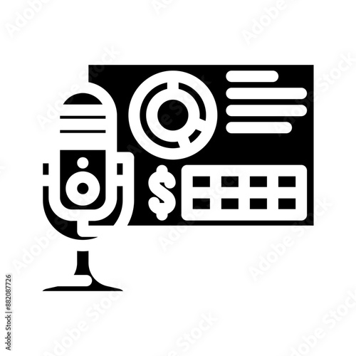 podcast monetization glyph icon vector. podcast monetization sign. isolated symbol illustration