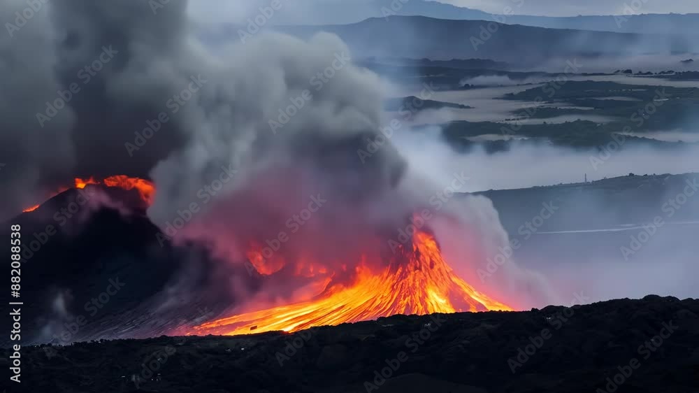Majestic Volcanic Eruption at Twilight Majestic Volcanic Eruption at Twilight