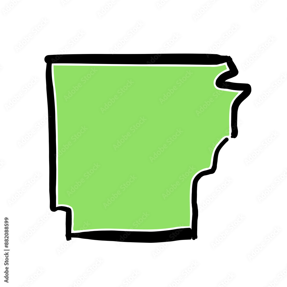 Arkansas map outline - smooth simplified US state shape map ...