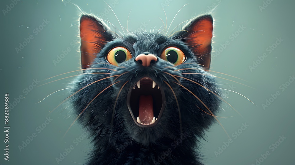 shocked scare amazed cartoon character cat potrait shocked scare amazed cartoon character cat potrait
