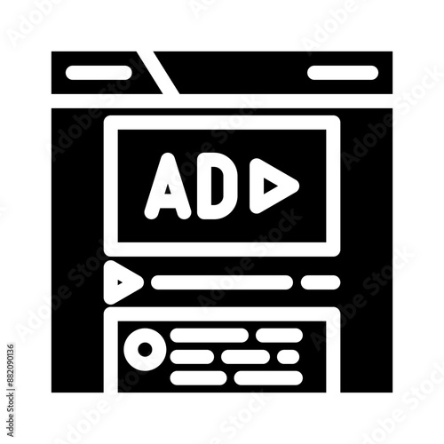 sponsored content glyph icon vector. sponsored content sign. isolated symbol illustration