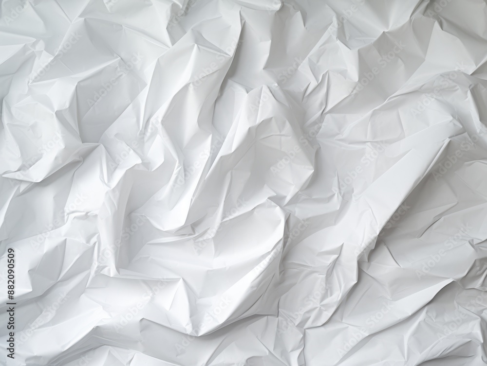 Crumpled white paper texture on a plain background. Crumpled white paper texture on a plain background.
